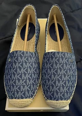 Michael Kors Womens Kendrick Slip-On Espadrille Flats Cobalt Blue Size 9M New • $54.99