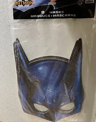 NEW DC Comics BATMAN Birthday Party Paper Masks 8ct Pack  Blue • $9.90