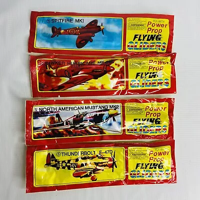 Lot Of 4 Vintage Sealed Power Prop Flying Gliders Airplanes Models #5 6 9 11 • $9.95