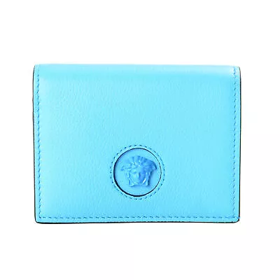 Versace Women's Blue 100% Leather Medusa Head Wallet • $349.99