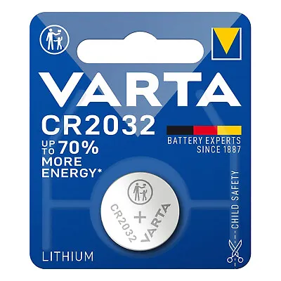 1 X Varta CR2032 CR 2032 DL2032 Lithium 3v Battery Coin Cell Use By Date 2032 • £2.68