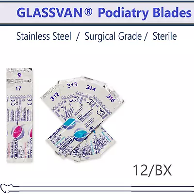 MYCO GLASSVAN Podiatry Chisel Blades #81 #9 #313 #314 #88 Sterile 12/bx • $19.95