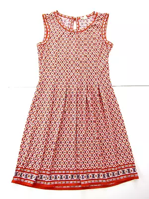 Max Studio Orange Blue Pink Paisley Floral Stretch Sleeveless Tunic Tank Dress M • $24.99