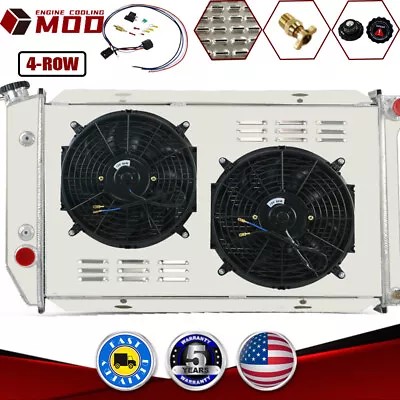 4-row Radiator+shroud Fan+relay Fit 72-79 Ford Ltd Ii Ranchero Lincoln Mark V V8 • $259