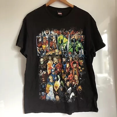 Marvel Superheroes Vintage Men’s Black T-Shirt Size Large • £8