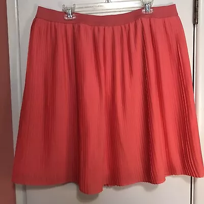 Merona Women's Size XXL Coral Lined Pleated Skirt Elastic Waist • $16