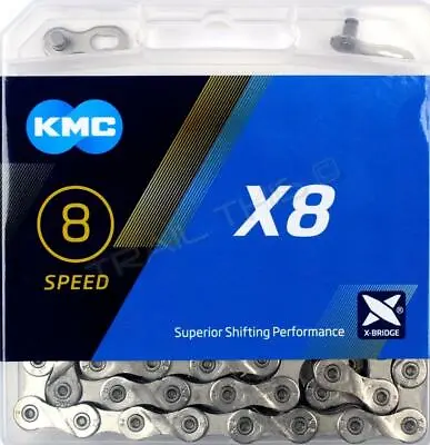 KMC X8 (X8.99) Silver 5/6/7/8-Speed Nickel Plated Bike Chain Fits Shimano SRAM • $18.15