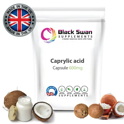 Caprylic Acid 600mg Capsule Digestive Gut Immune System Yeast Natural Supplement • £6.99