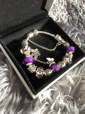 Pandora Bracelet With Charms And Box  • £18.50