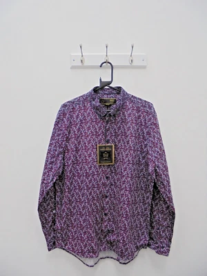 £4.99 • Buy Merc London Mens Durham Navy/Red Multi Floral Formal Shirt Size XXL BNWT