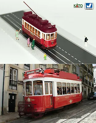 Red Touristic Lisbon Tram HO/N Gauge (HOe) - Motorized With Light NEW • £114
