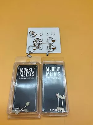 Morbid Metals Unicorn & Opal Star Nipple Rings 14g + Free Bonus Pairs • $16.19