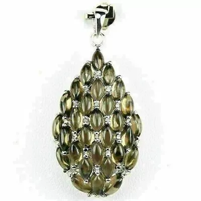 Pendant Brown Smokey Quartz Genuine Natural Mined Gems Solid Sterling Silver • $87.02