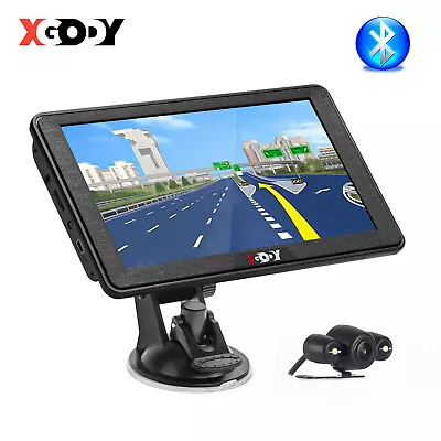 XGODY 7'' Bluetooth Touchscreen Car Truck GPS Navigation + Reversing Camnera POI • $110.89