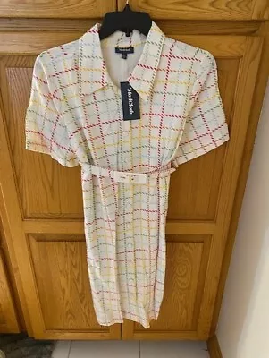 NWT ModCloth Linen Short Sleeve Dress 2X Colorful Belt • $29.99