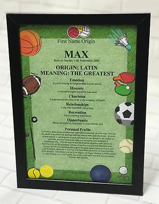 First Name Meaning Certificate-Gift Present Baby Child Adult Birthday Football • £3.25