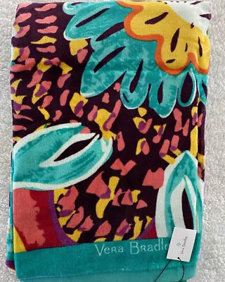 Vera Bradley Large Beach Towel Bright  Floral/ RUMBA Pattern Retired!  NWT! • $21.95