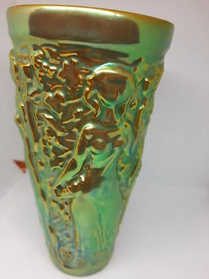 $879 • Buy ZSOLNAY  VASE PECS EOSIN ART NOUVEAU Woman IRIDESCENT 1900’s  6.5” Hungarian Old