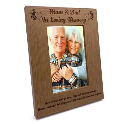 Mum And Dad In Loving Memory Remembrance Portrait Wooden Photo Frame Gift FW444 • £12.99