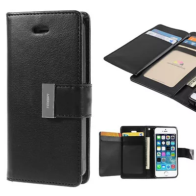 Korean Mercury Rich Diary Dual Wallet Case Cover For Iphone XR 6.1'' - Black+ SP • $25.95