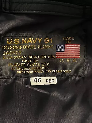 Perfect Vintage G1 Leather Flight Jacket Size 46 Reg Made By Flight Suits LTD In • $185