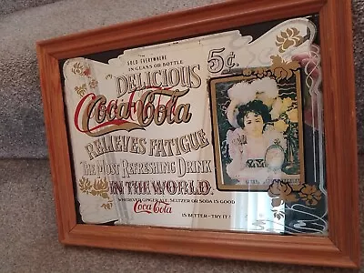 Vintage Coca-Cola Advertising Mirror /  Delicious Coca-Cola Refreshing Drink • £19.75