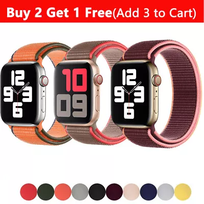 $2.63 • Buy Watch Band Strap Nylon Loop Bracelet For Apple IWatch Series 7 6 5 4 3 SE Sport