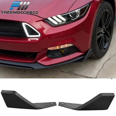 Fits 15-23 Ford Mustang PP Front Bumper Lip Spoiler Corner Winglet Splitters • $25.98