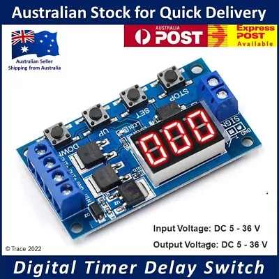 $11.85 • Buy Digital LED Timer & Delay Module With Trigger Input / 5V - 36V DC 15A 400W