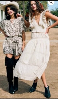 $99 • Buy Spell And The Gypsy Collective Linen+ Cotton Frill Dress( Altered To Short) Sz S