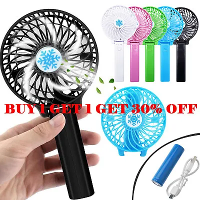 $11.99 • Buy Small Folding Desk Mini Hand-held Cooler Cooling USB Rechargeable Fan 3-Modes AU