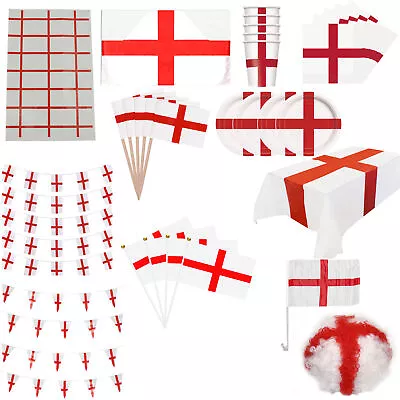 England St George Paper Plates Cups Bunting Flags Party Football Rugby Tableware • £4.99