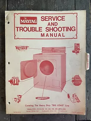 VTG 1979 MAYTAG ‘Big Load Series’ Service + Troubleshooting Manu • $24