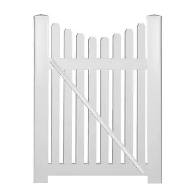 Weatherables Vinyl Fence Gates 60 X48 60  Richmond White Vinyl Picket Fence Gate • $410.04