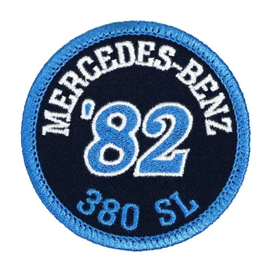 1982 Mercedes Benz 380 SL Embroidered Patch Blue Twill/Aqua Iron-On Sew-On Hat • $13.99