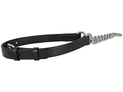 Black Leather Half Choke Dog Collars 1/2  Wide Adjustable For Small Dogs • £7