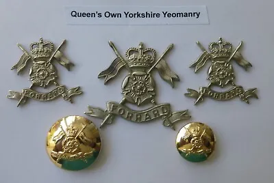 British Army Cap & Collar Badges Buttons - Queen's Own Yorkshire Yeomanry QOYY • £22.99