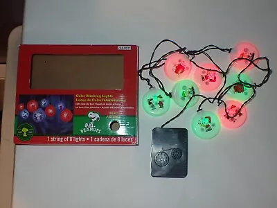 PEANUTS BLINKING MUSICAL LIGHTS Christmas Light Set Gemmy Snoopy Charlie Brown • $16.93