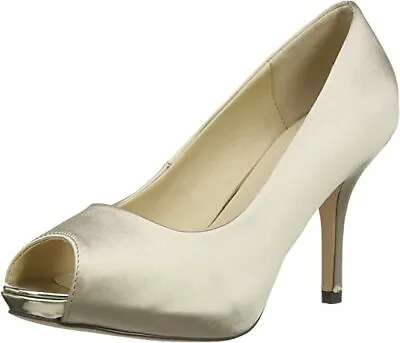 £47.99 • Buy £86 Menbur Riley Size 6 39taupe Stone Satin High Occasion Court Shoes New