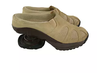 Z-Coil Womens Shoes Beige Mule Low Top Round Toe Slip On Suede Mesh Size 6 • $59.99