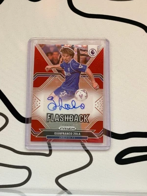 £40 • Buy 2021-2022 Panini Prizm Premier League Soccer Gianfranco Zola Auto Flashback Red