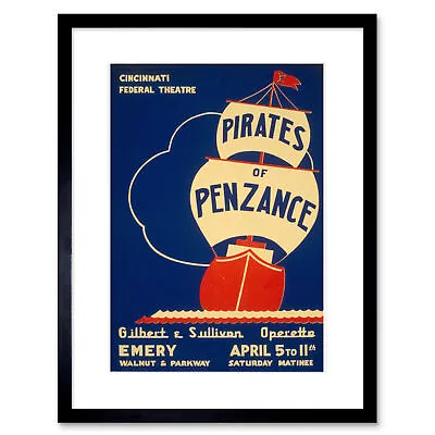 £9.99 • Buy Theatre Pirates Penzance Gilbert Sullivan Cincinnati Framed Art Print 12x16 Inch