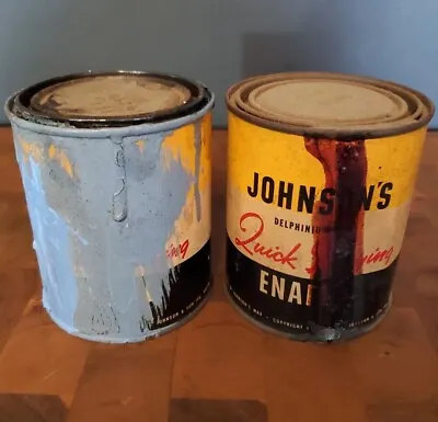 RARE Vintage SC JOHNSON & Sons Paint PINT 2 CANS Delphinium Collectables 1936-38 • $20