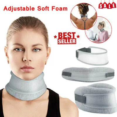 Adjustable 2-in 1 Neck Brace Collar Cervical Support Traction Pain Relief Device • £8.99