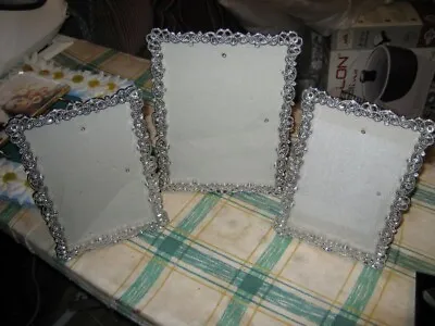 £12 • Buy 3 Metal Silver Photo Frame Standing Picture  Décor For Home Or Office