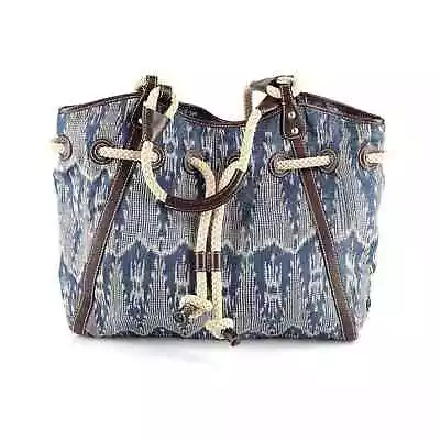 Rafe New York Blue White Cream Rope Accent Tote Bag • $71.25