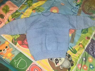 Hand Knitted Blue Jumper 💙 12 Months 💙 • £2