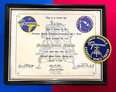 Apollo 9 Grumman Manned Lunar Module Launch Team Award & Rare! 3.25 Cloth Patch • $289.99