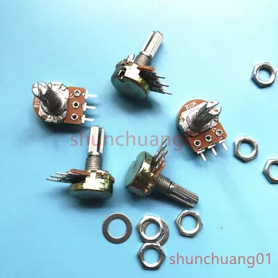 5Pcs WH148 Linear Potentiometers 20MM Shaft 3 Pins B1K~B1M 10K 50K 100K 5K 500K • £2.60