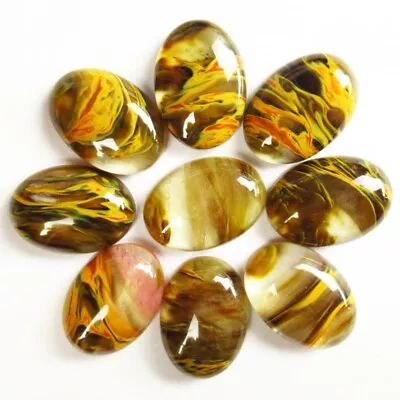 9Pcs Fire Volcano Cherry Quartz Oval CAB CABOCHON 25x18x7mm D94924 • $15.76